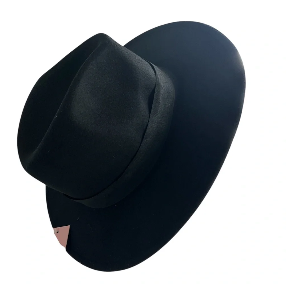 Black, Red bottom wide brim Panama felt,Fedora,Rancher Hat,Unisex,OS, NWT - Picture 10 of 10